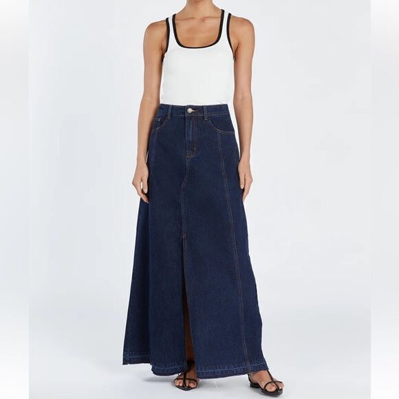 DISSH LENNON INDIGO DENIM MAXI SKIRT size 2 - Picture 1 of 13